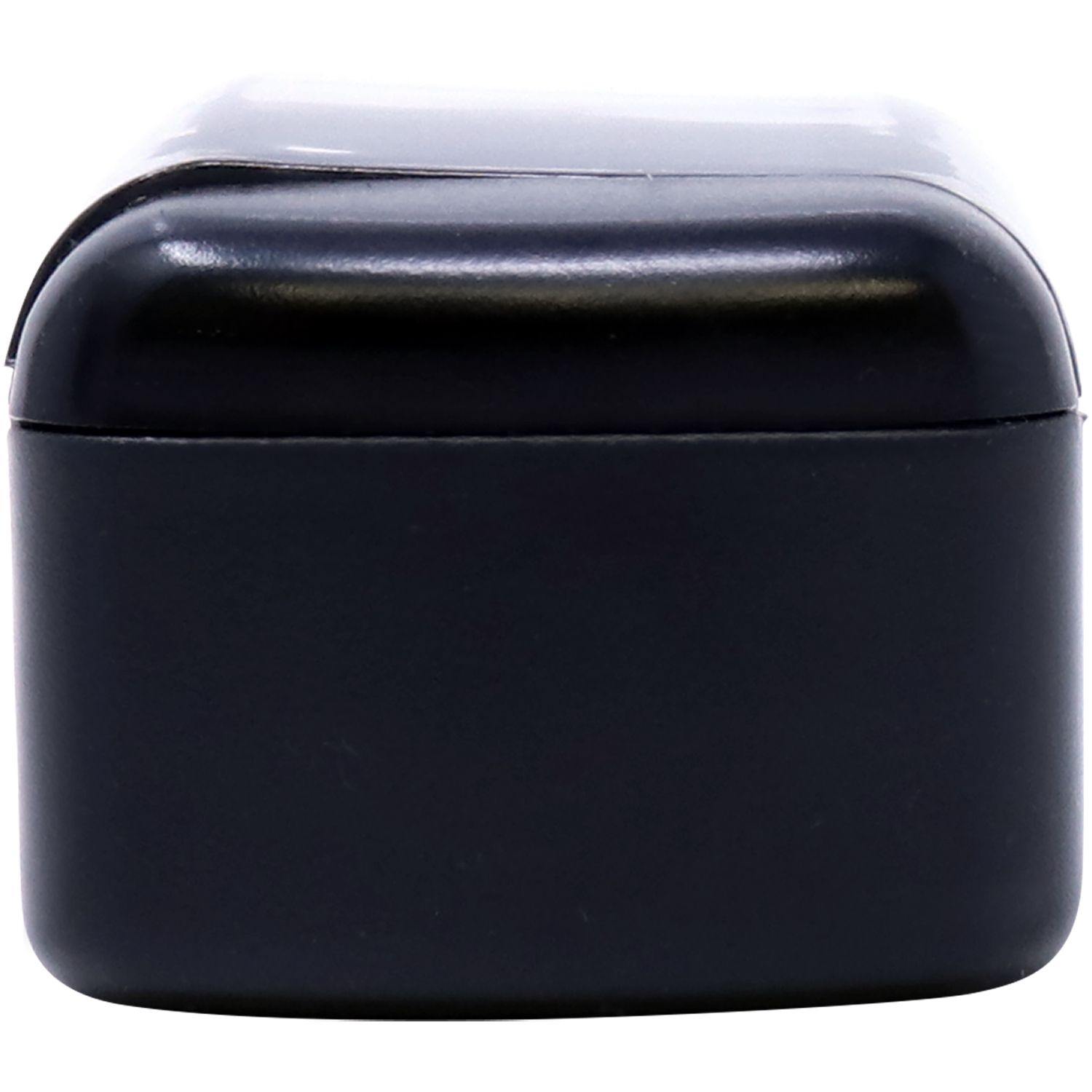 Slim Pre-Inked Outline Copy Stamp in black, side view showing compact and sleek design, ideal for efficient stamping.