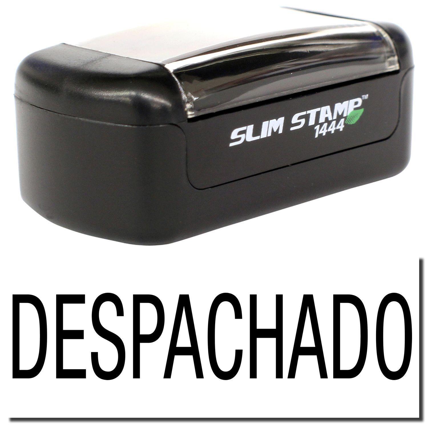 A stock office pre-inked stamp with a stamped image showing how the text DESPACHADO is displayed after stamping.