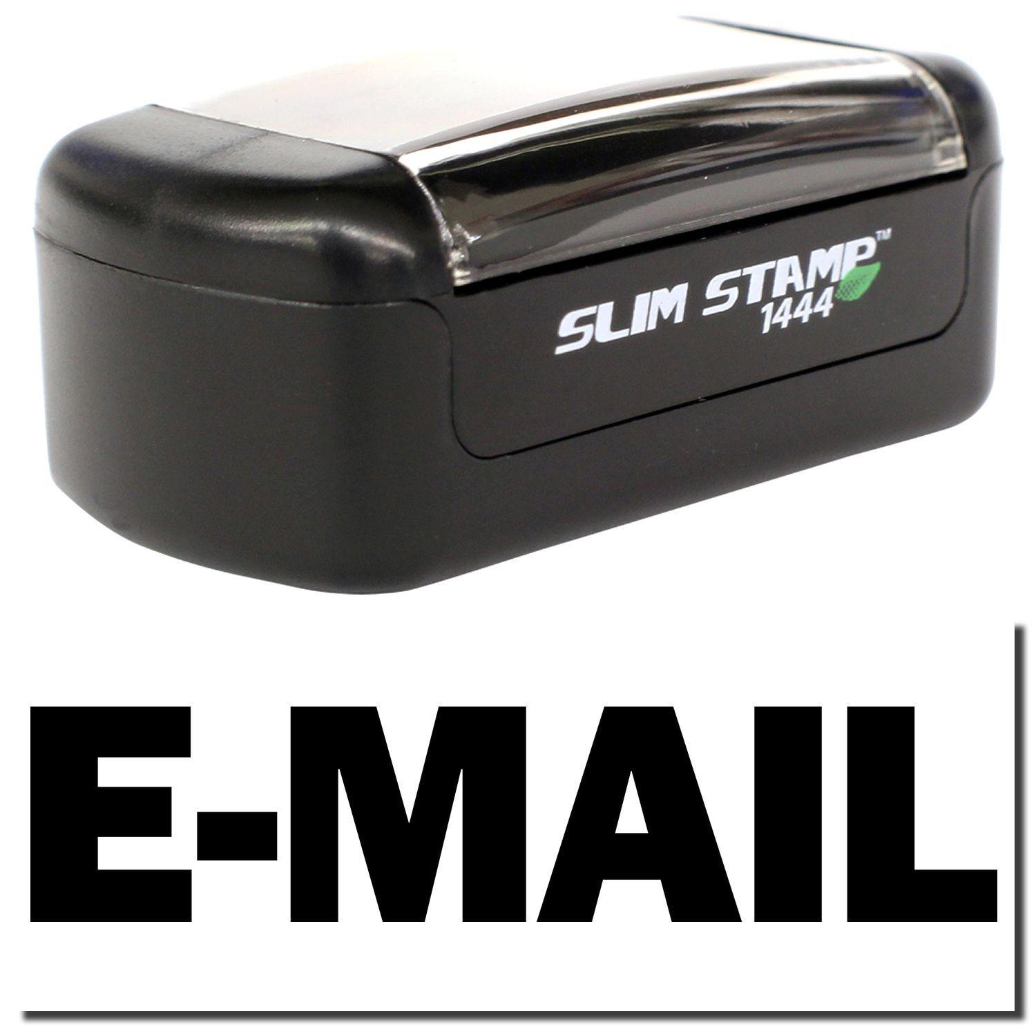 A stock office pre-inked stamp with a stamped image showing how the text E-MAIL is displayed after stamping.