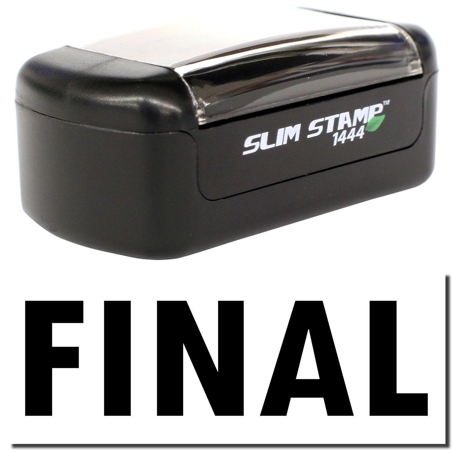 A stock office pre-inked stamp with a stamped image showing how the text FINAL is displayed after stamping.