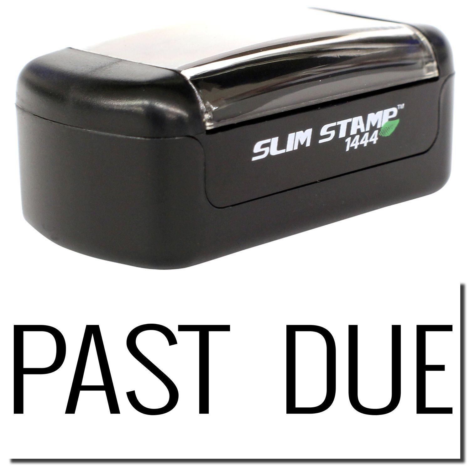 Slim Pre-Inked Narrow Past Due Stamp in black with PAST DUE text displayed below the stamp.