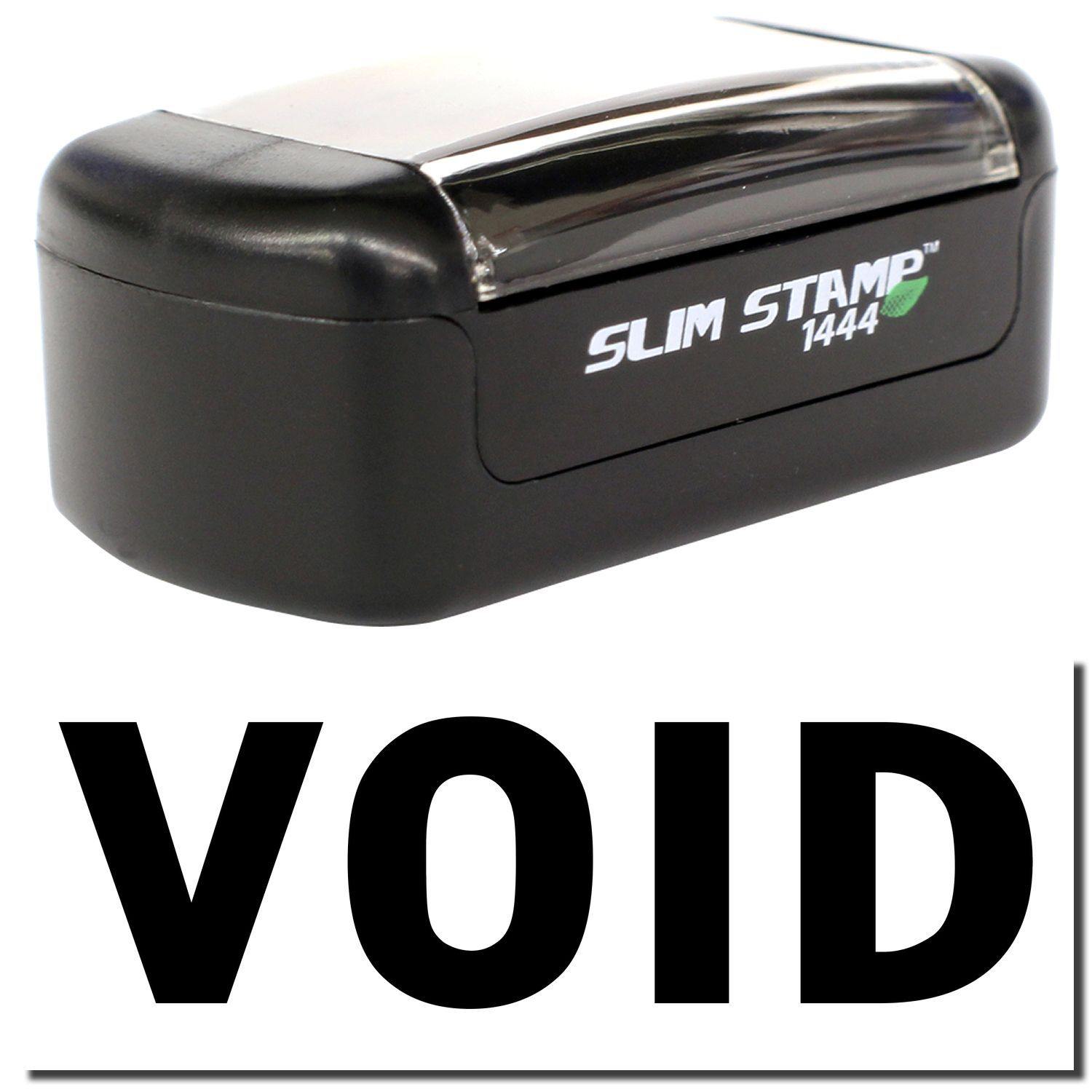 Slim Pre-Inked Void Stamp in black with VOID text below. Compact design for efficient void marking.