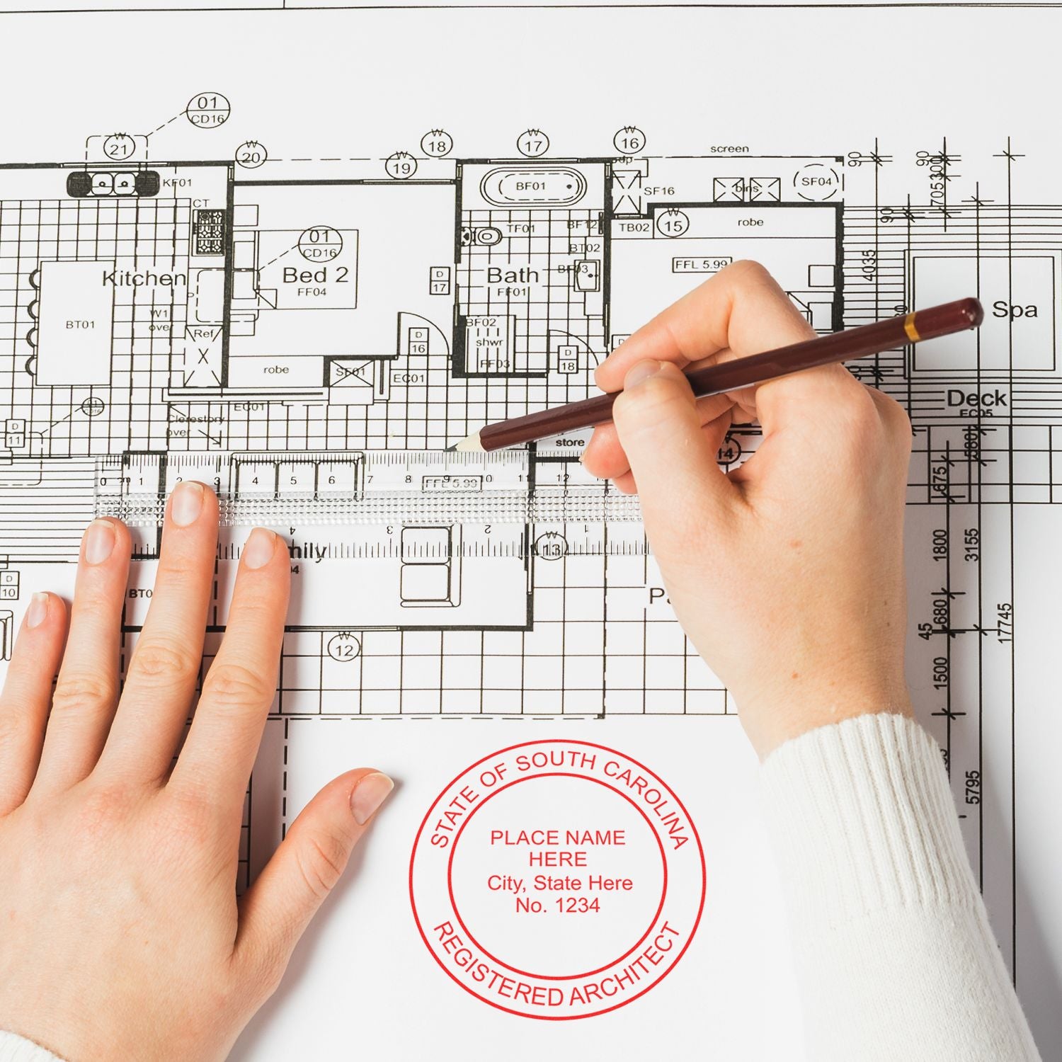 Digital South Carolina Architect Stamp, Electronic Seal for South Carolina Architect Mount Only