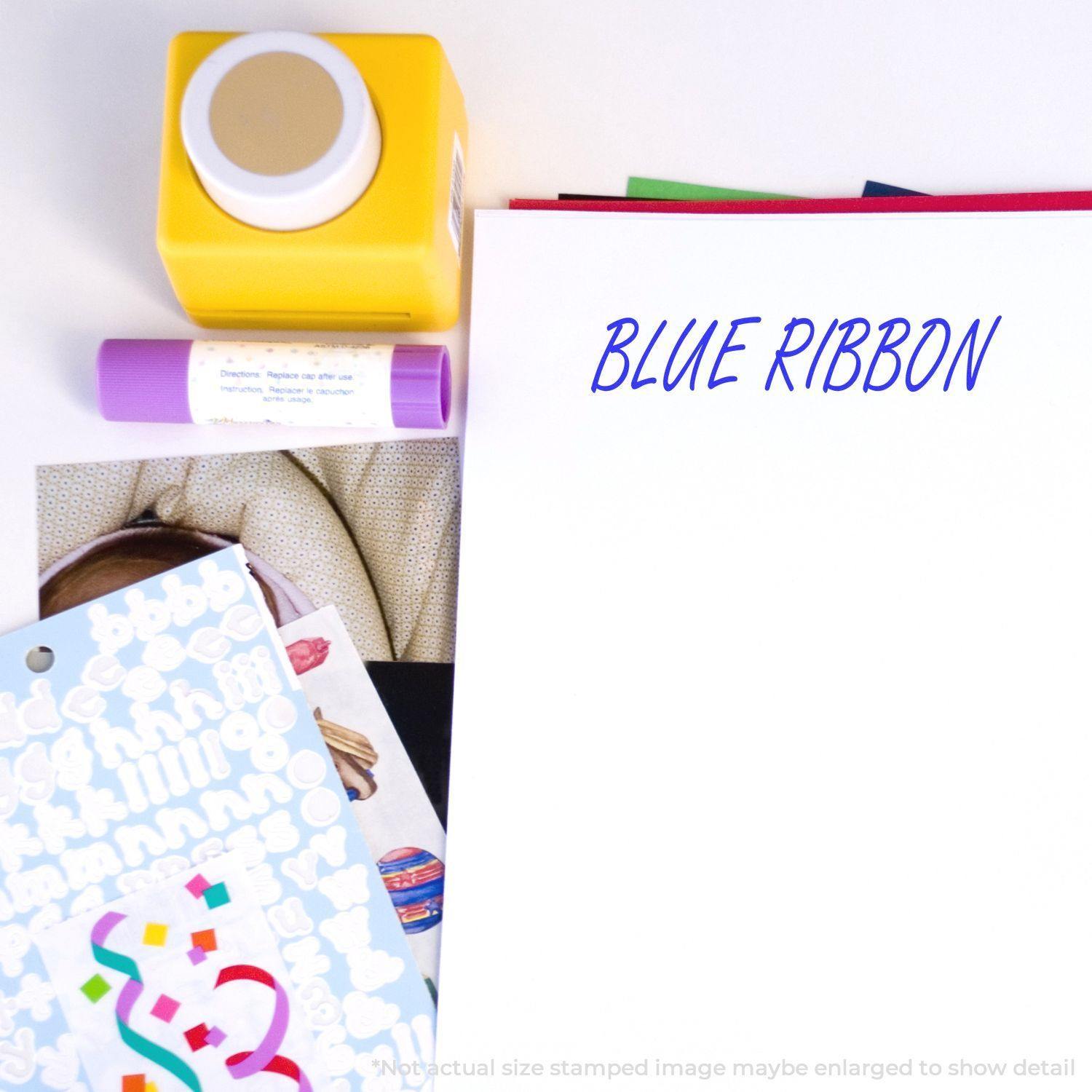 Slim Pre Inked Blue Ribbon Teacher Stamp - Engineer Seal Stamps - Brand_Slim, Impression Size_Small, Stamp Type_Pre-Inked Stamp, Type of Use_Medical Office