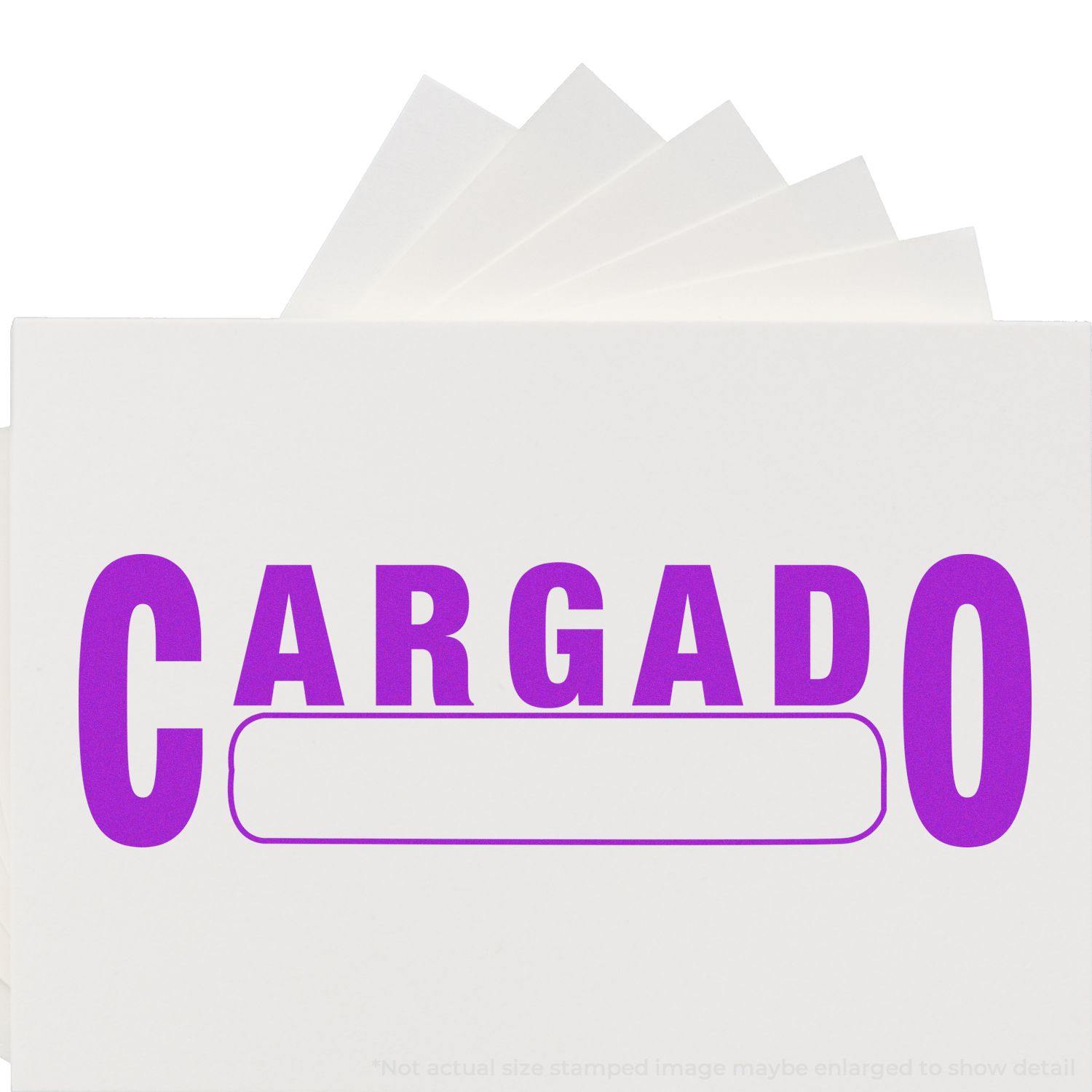 Cargado rubber stamp in purple ink on a white background with blank space for additional text.