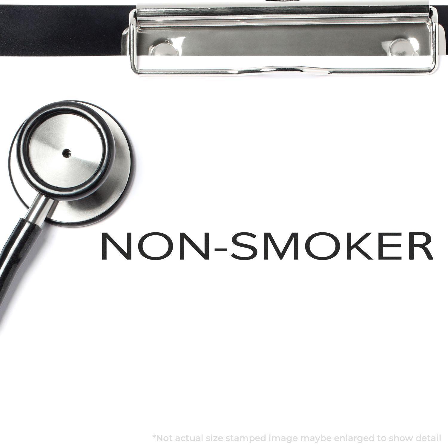In Use Large Narrow Font Non-Smoker Rubber Stamp Image