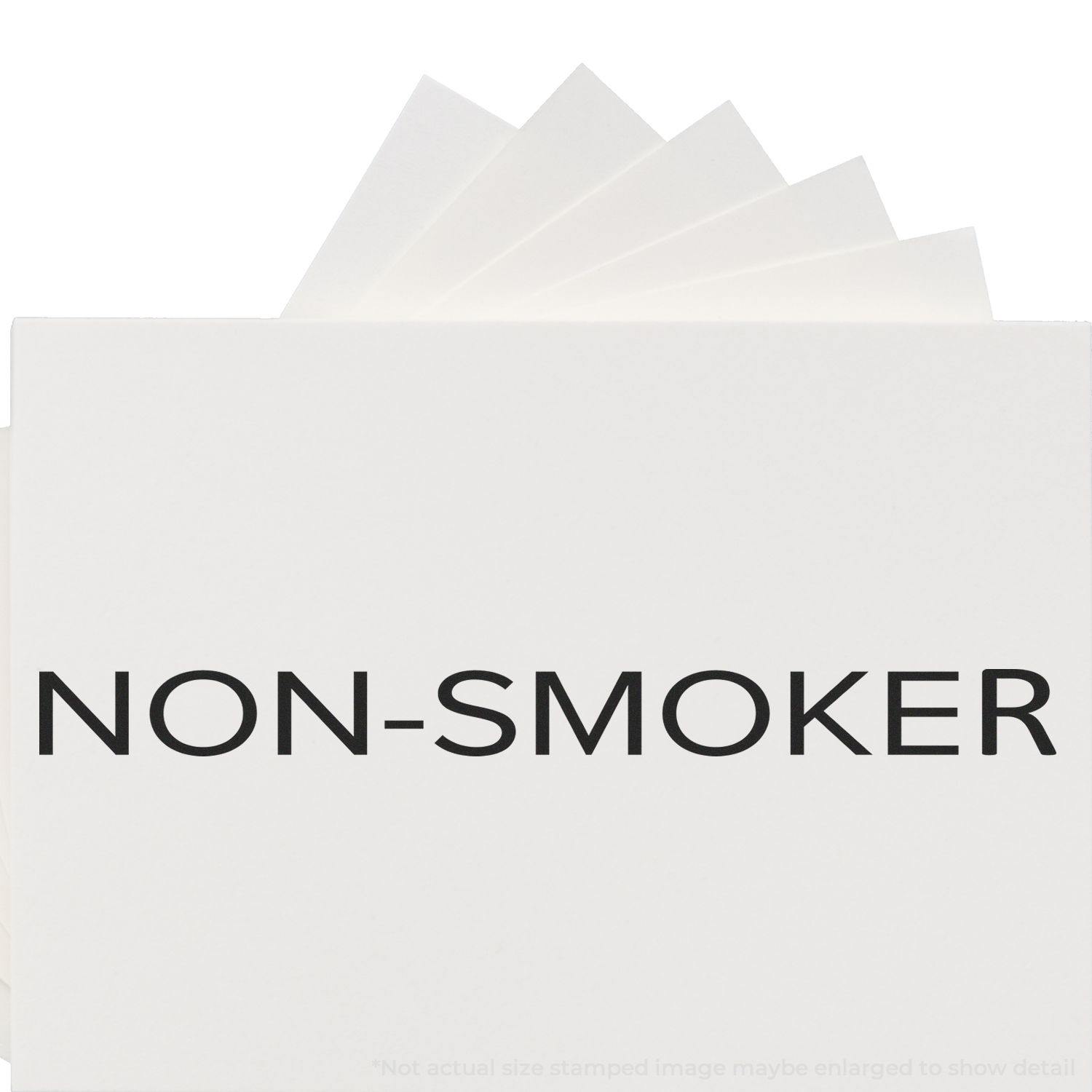 Slim Pre-Inked Narrow Font Non-Smoker Stamp imprint on white paper, showing clear and bold NON-SMOKER text in black.