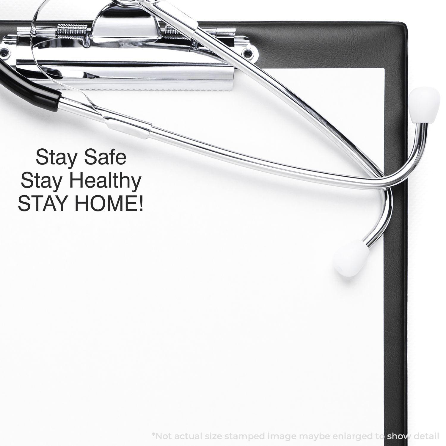 In Use Large Pre-Inked Stay Safe Stay Healthy Stamp Image