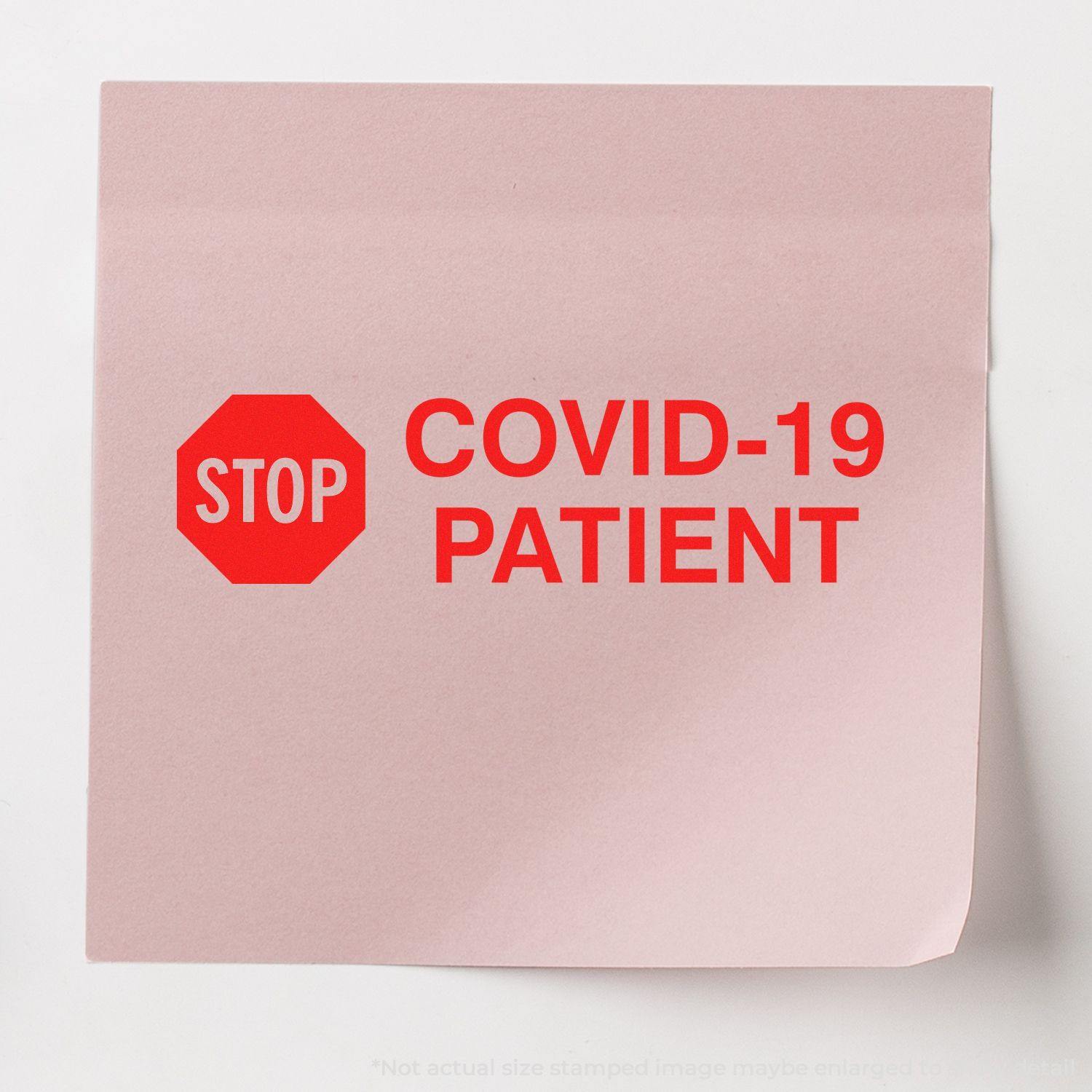 Large Stop Covid Patient Rubber Stamp - Engineer Seal Stamps - Brand_Acorn, Impression Size_Large, Stamp Type_Regular Stamp, Type of Use_Medical Office