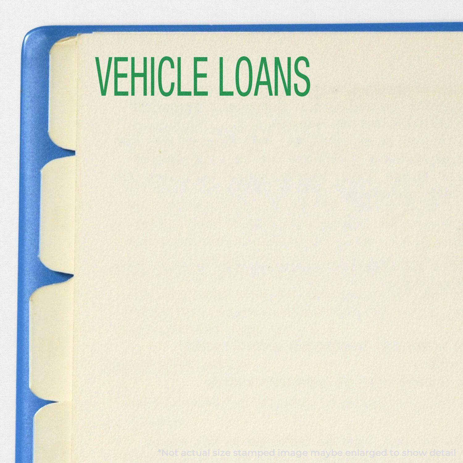 Large Vehicle Loans Rubber Stamp - Engineer Seal Stamps - Brand_Acorn, Impression Size_Large, Stamp Type_Regular Stamp, Type of Use_Finance