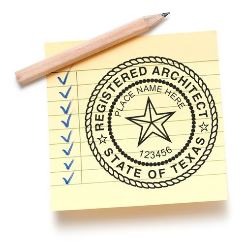 Premium MaxLight Pre-Inked Texas Architectural Stamp Feature Photo