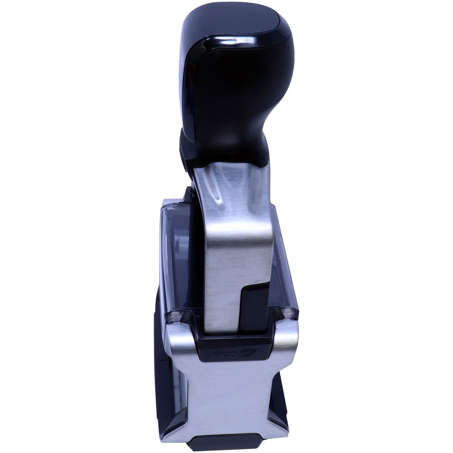 Top-down side view of the Custom Self Inking Stamp Trodat 5206 Size 1-5/16 x 2-1/4, featuring a sleek black and silver design.