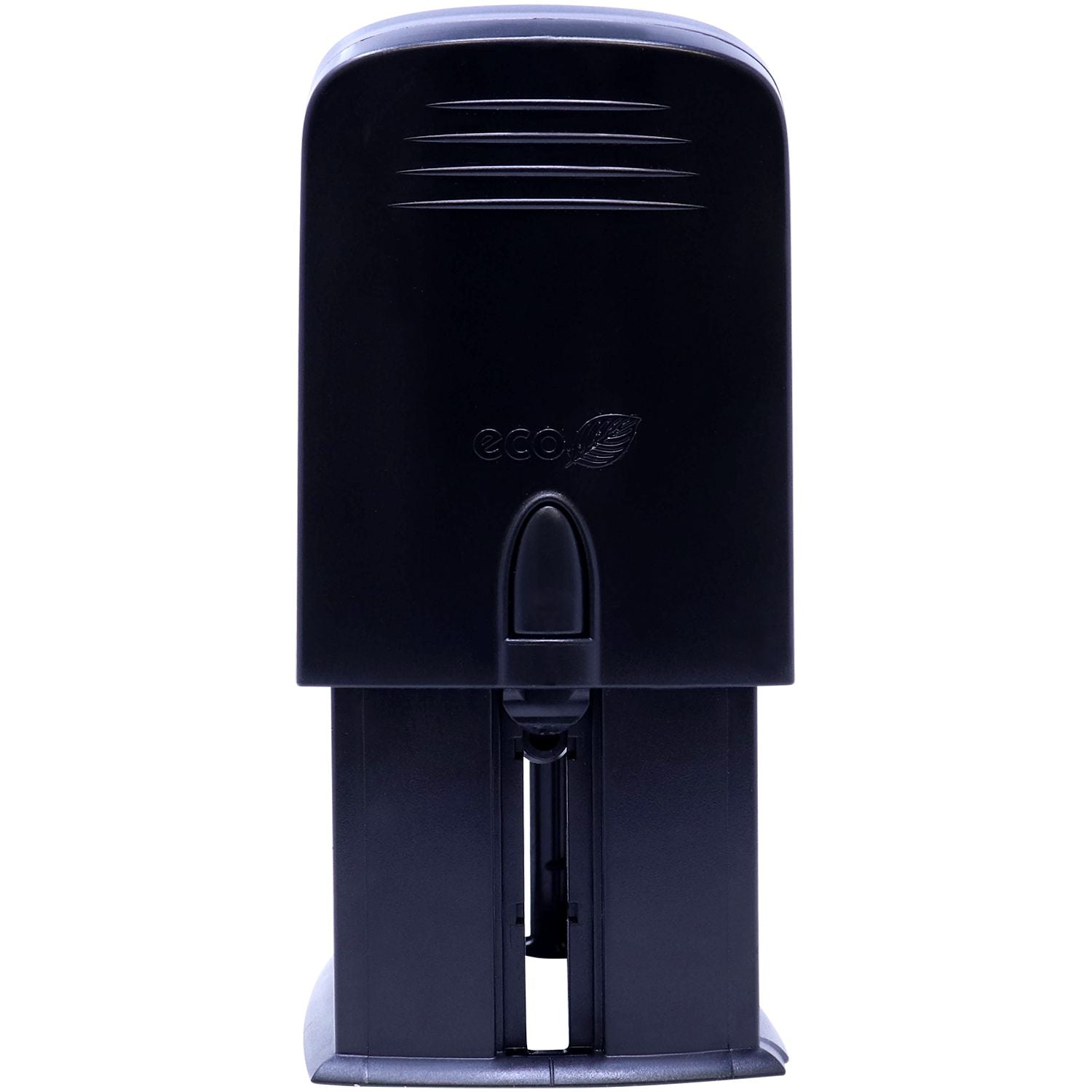 Black Custom Self Inking Stamp Trodat 4926 Size 1-1/2 x 3, shown from a side view with an angled perspective.