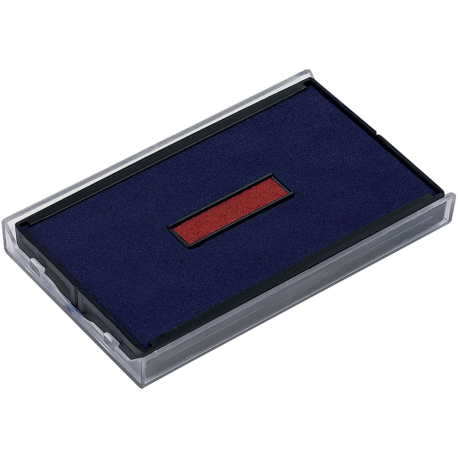 Two Color Replacement Ink Pad for 4726 Trodat Stamp, featuring blue and red ink in a rectangular plastic case.