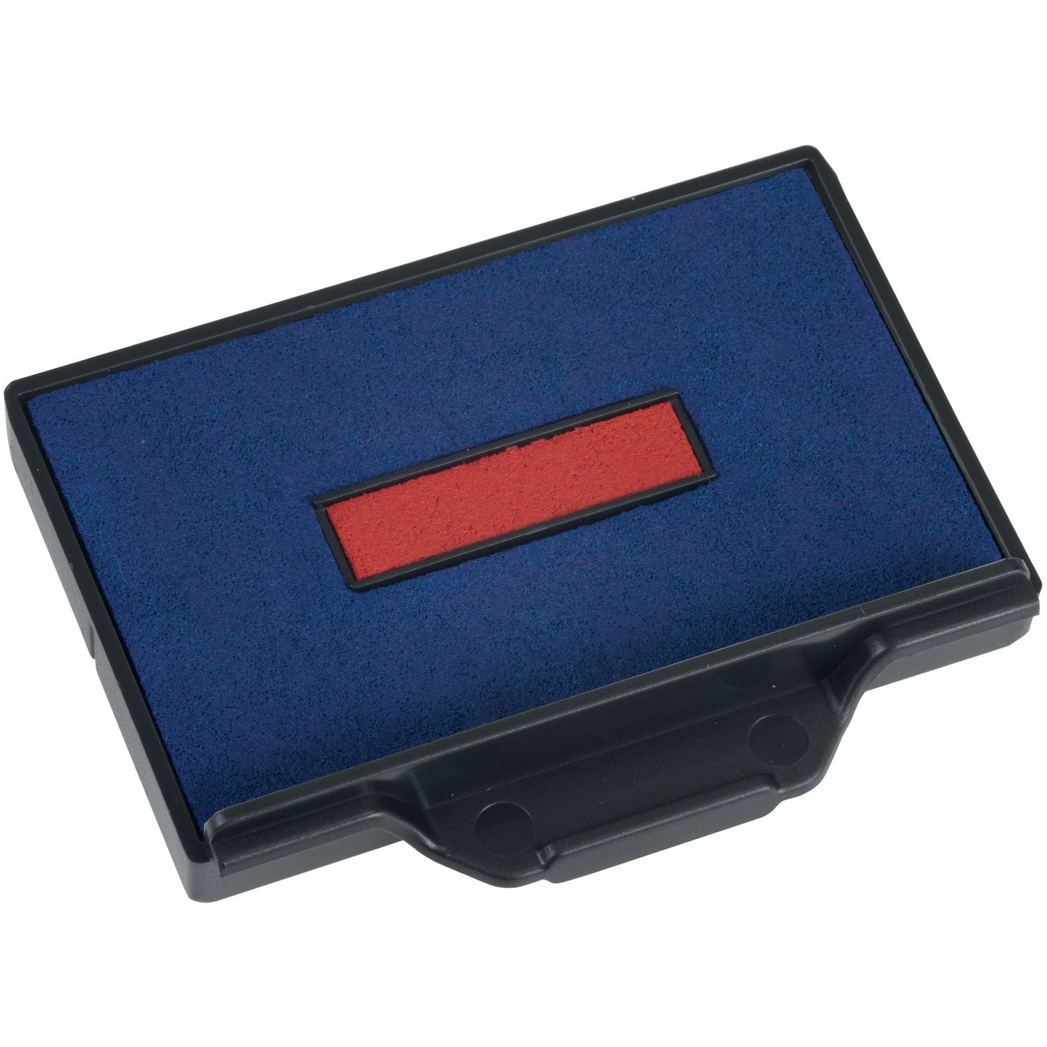 Two Color Replacement Ink Pad for 5460, 5465 Trodat Stamps, featuring a blue pad with a red center, in a black plastic casing.