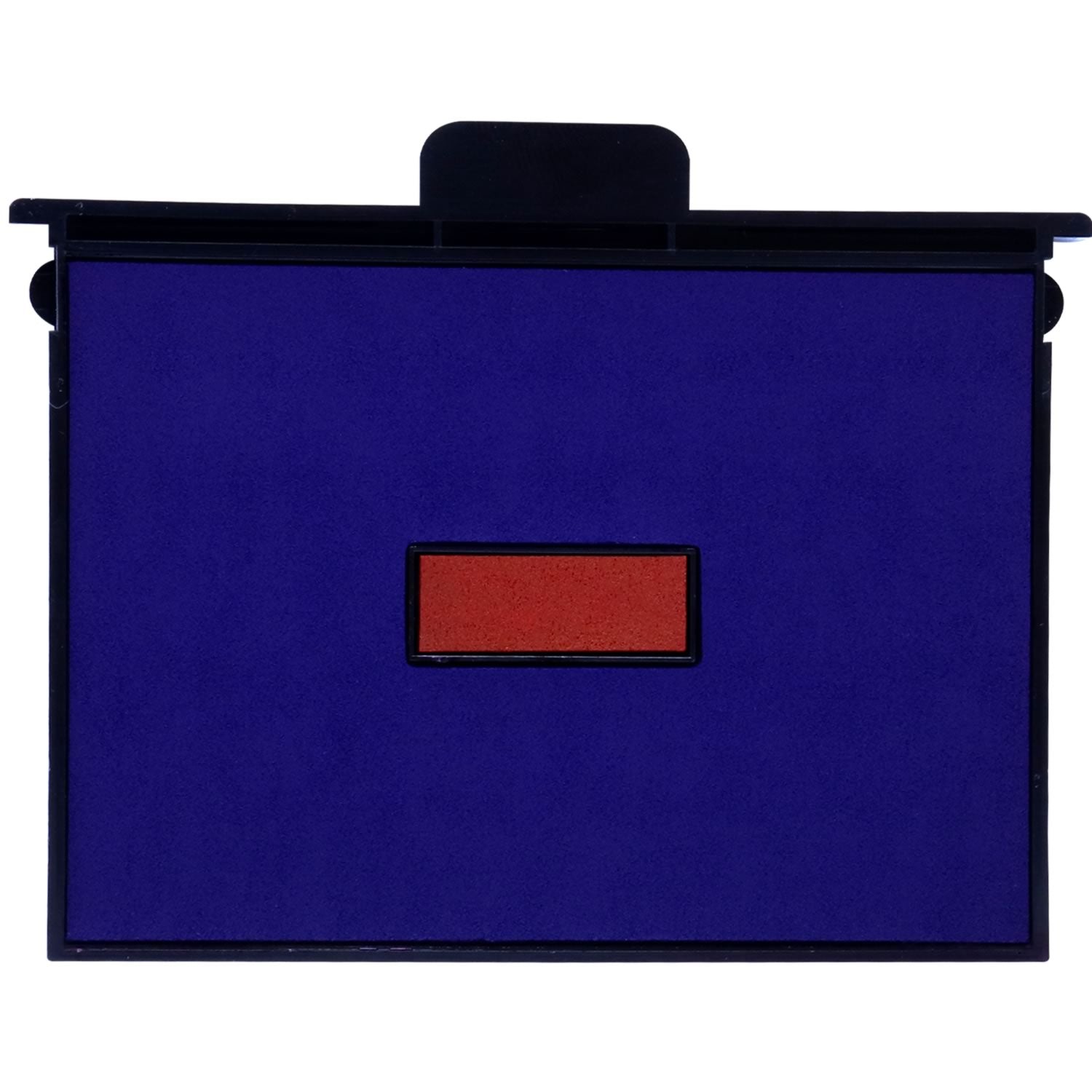 Two Color Replacement Ink Pad for HM-6014 & HM-6114 Stamp, featuring a blue and red ink pad in a rectangular black casing.