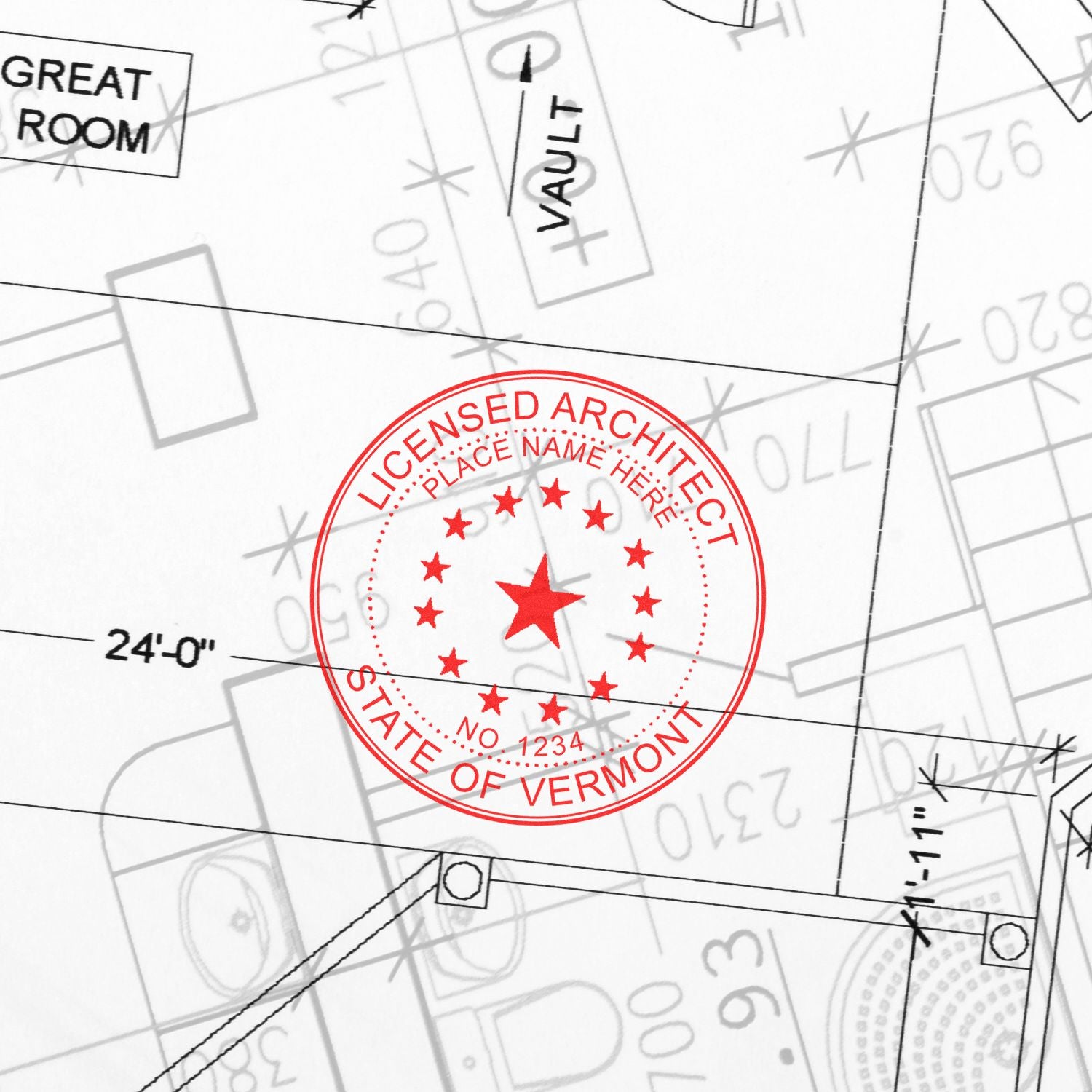 Digital Vermont Architect Stamp, Electronic Seal for Vermont Architect Mount Only