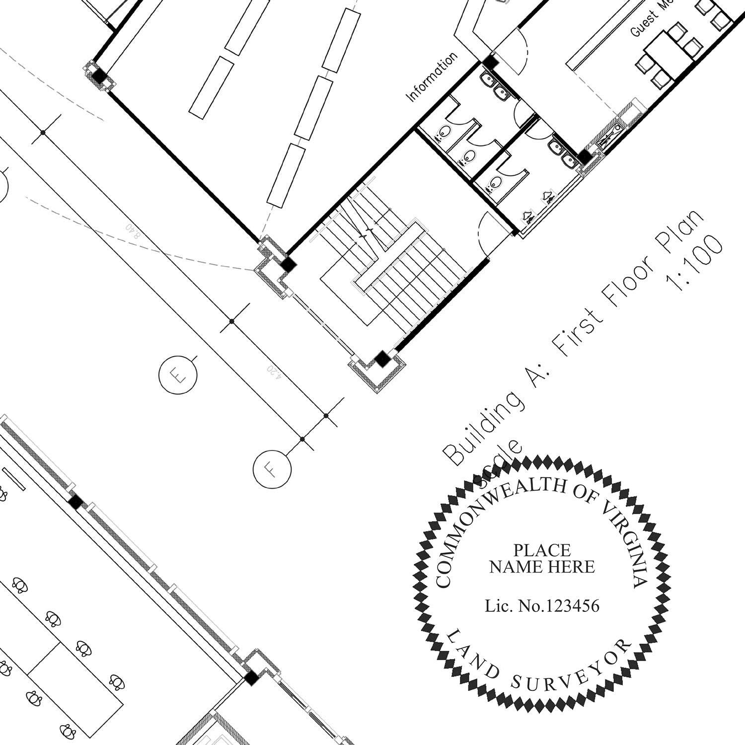 Virginia Land Surveyor Seal Stamp In Use Photo