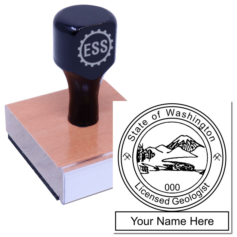 The main image for the Washington Professional Geologist Seal Stamp depicting a sample of the imprint and imprint sample