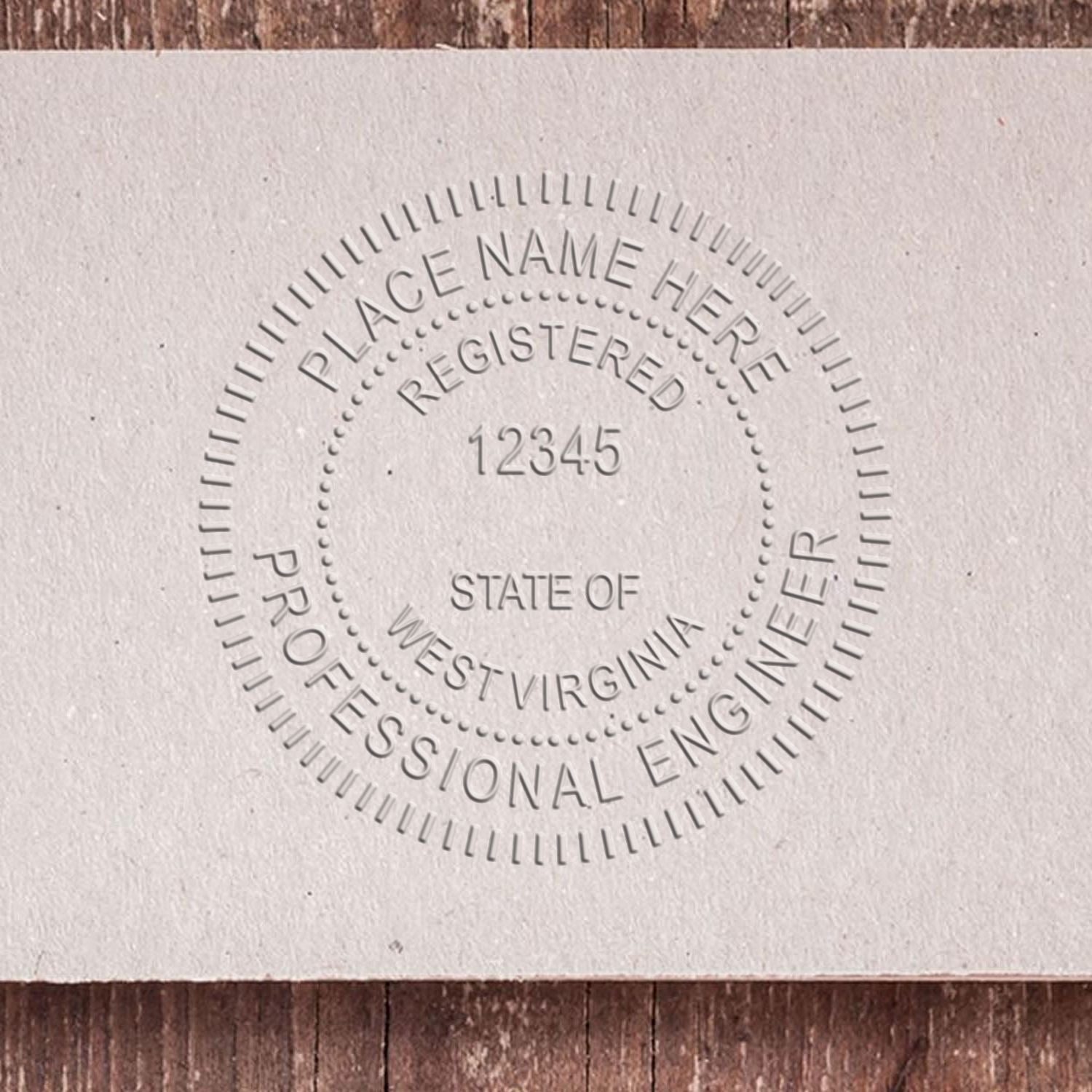 A stamped imprint of the Gift West Virginia Engineer Seal in this stylish lifestyle photo, setting the tone for a unique and personalized product.