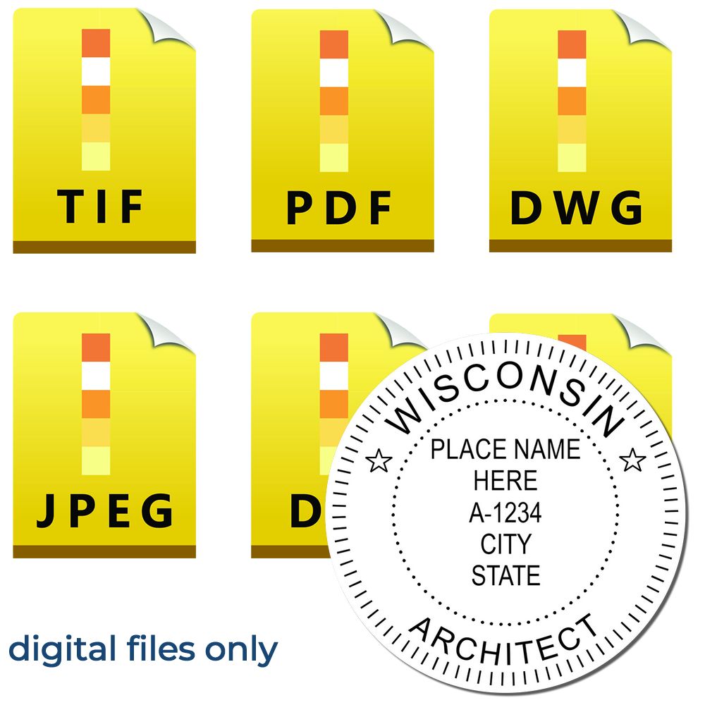 Digital Wisconsin Architect Stamp, Electronic Seal for Wisconsin Architect Main Image