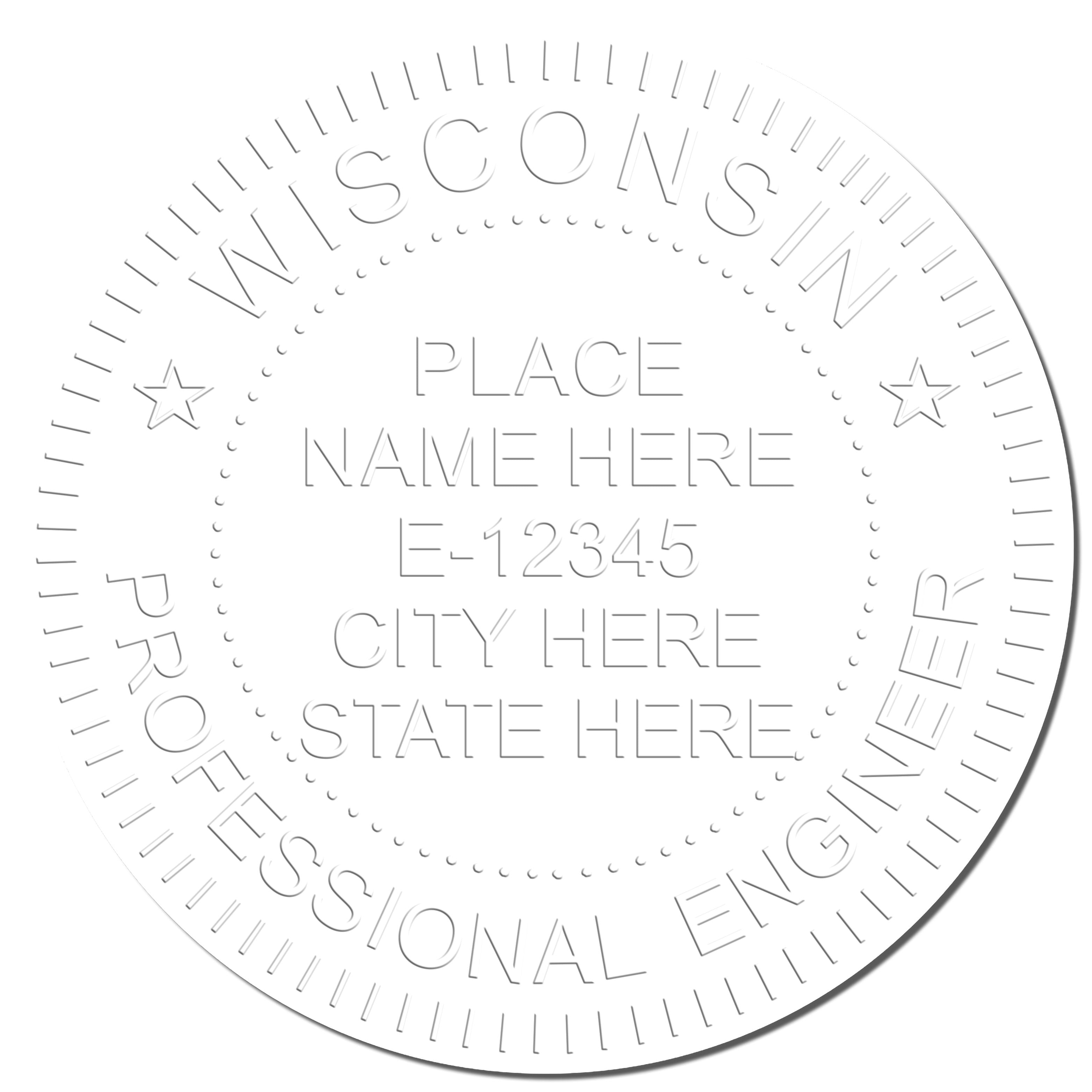 This paper is stamped with a sample imprint of the Gift Wisconsin Engineer Seal, signifying its quality and reliability.