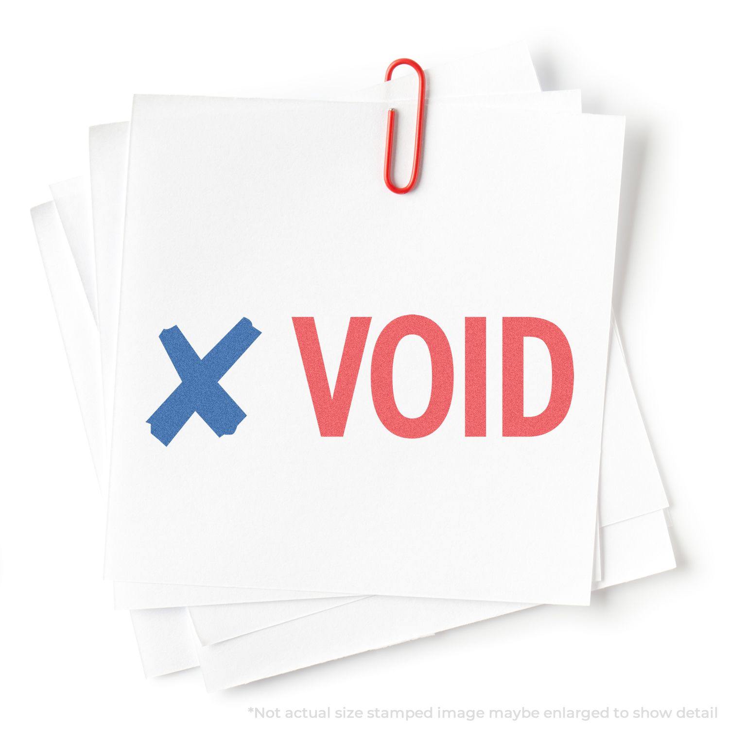 In Use Photo of Two-color Void Xstamper Stamp